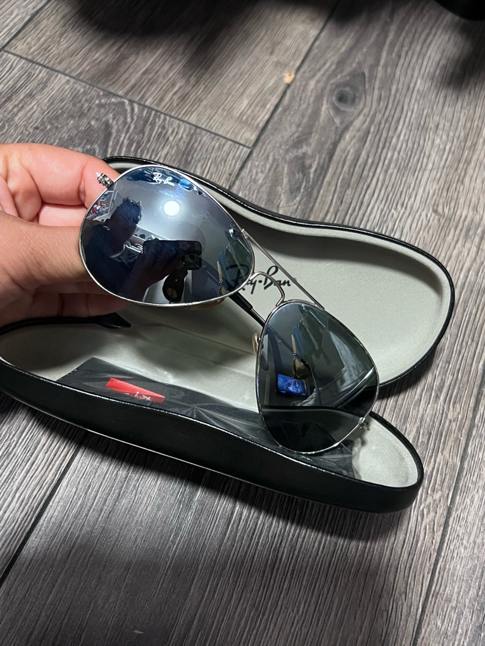 Ray-Ban Silver Mirrored Aviator Sunglasses